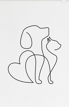 a black and white drawing of a dog