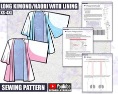 A quick YouTube video explaining the difference between our 3 kimono patterns: https://www.youtube.com/watch?v=HJsn3_K1XQc This custom pattern and tutorial will help you create a long fully lined kimono/haori.  ◦THIS IS A DIGITAL DOWNLOAD SEWING PATTERN AND TUTORIAL◦ It is not a full costume. This item is non-refundable. Sizing: Unisex XS to 4XL Download includes: * Tutorial and patterns for kimono/haori with two sleeve options: bell and square. * PDF book tutorial guide including:       ‣ Measu Haori Sewing Pattern, Nezuko Haori Pattern, Tanjiro Haori Pattern, Demon Slayer Haori Design Ideas, Demon Slayer Kimono Pattern, Demon Slayer Haori Pattern, Shinobu Haori Pattern, Haori Pattern, Japanese Traditional Clothes