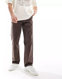 ASOS DESIGN relaxed chinos in washed brown | ASOS Empire Records, Brown Fashion, Asos, Design