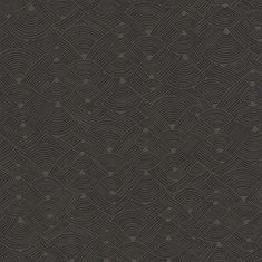 Sample Geo Swirl Motif Wallpaper in Brown/Black Motif Wallpaper, Spring Rugs, Waves Wallpaper, W Wallpaper, Black Work, Accent Wallpaper, Geometric Wallpaper, Burke Decor, Swirl Design