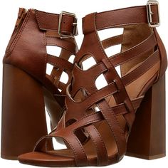 Qupid High Heel Gladiator Style Sandal With Block Heel. Has Zipper In The Back And Adjustable Strap At Ankle To Make For Easy On And Off Contour Fit. Check Pic For Height. Brown Wedge Heels With Buckle Closure, Brown Synthetic Heels With 4-inch Heel, Brown Heels With Stacked Heel Medium Width, Brown Synthetic Block Heel Heels, Gladiator High Heels, Qupid Shoes, Fancy Shoes, Classy Casual Outfits, Classy Casual