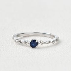 Lab Sapphire Round Cut White Gold Ring - Felicegals 丨Wedding ring 丨Fashion ring 丨Diamond ring 丨Gemstone ring--Felicegals Silver And Sapphire Ring, Sapphire Promise Ring, Wedding Band With Sapphire, Sapphire Engagement Ring Silver, Promise Rings Silver, Wedding Rings Sapphire, Sapphire Ring Simple, Blue Sapphire Wedding Ring, Sapphire Promise Rings