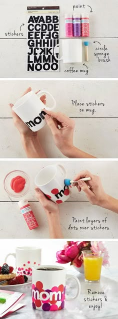 the instructions for how to make coffee mugs