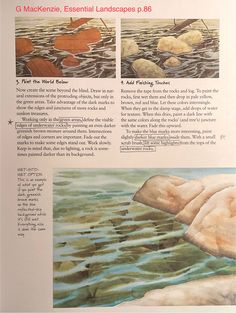 an article about water and landforms with pictures of rocks in the water, along with information on how to use them