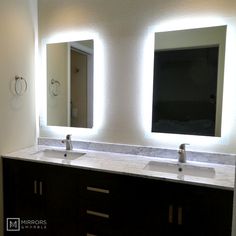 LED Vanity Mirror - Side Lighted - 24w x 36t - Rectangular - Bathroom Remodel Ideas Master Bath Vanity Lighting, Bathroom Vanity Makeup, Lighted Mirrors, Lit Mirror, Vanity Makeup Mirror, Mirrors Bathroom, Led Mirrors, Master Bath Vanity, New Bathroom Ideas