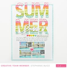 a scrapbook page with the words summer on it