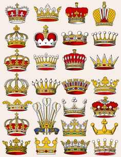 many different crowns are shown in this drawing, but it's not too big for them