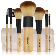 Pro Bamboo Brush set : Premium synthetic hair Laser cut superfine microfiber Bamboo handles, Vegan, synthetic, Semi Soft bristles Rinse with makeup brush cleanser before the first use Designed in USA with team of artists Designed in the U.S.A by makeup professionals. SHANY products are cruelty free. Made from all vegan materials, these high-quality brushes allow anyone to be effortlessly eco-conscious without sacrificing a flawless face. This special brush set was designed for the special girls with sensitive skin. This unique brush set is made with bamboo microfibers that will not cause any future breakouts and includes the essential brushes.1-Buffer brush, 2-Eyelash/Eyebrow spoolie brush, 3-Spong Shadow Brush, 4-Angled Liner Brush, 5-Medium Concealer Brush, 6-Blush Brush, 7-Powder Brush. Sweet 16 Presents, Best Makeup Brush Sets, Vegan Makeup Products, Best Gifts For Girlfriend, Bamboo Makeup Brushes, Bamboo Makeup, Essential Makeup Brushes, Makeup You Need, Trending Makeup