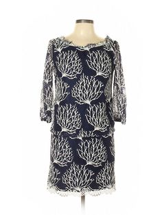 Women Lilly Pulitzer Navy Blue Drop Waist Seaside Coral Dress Size 2 #LillyPulitzer #dropwaist #PartyCocktail Coral Dress, Drop Waist, Cocktail Party, Tunic Tops, Size 2, Coral, Navy Blue, Long Sleeve Dress