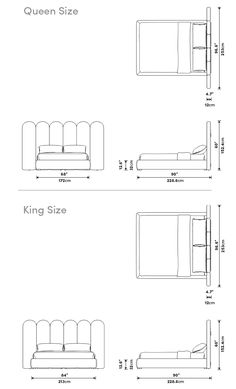 the size and measurements of a couch with two separate sections for each seat, including one bed