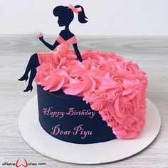 Stylish Birthday Outfits, Happy Birthday Cake Girl, Birthday Name Cake, Name On Cake, Write Name On Cake, Disney Princess Birthday Cakes, Barbie Doll Birthday Cake, Birthday Cake Writing