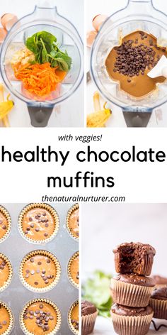 healthy chocolate muffins with veggies in them