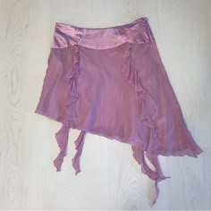 Nwt Bebe Lilac Or Lavender Silk Ruffle Asymmetrical Drop Waist Skirt 100% Silk Shell And Lining. Size Small 15 Inch Flat Waist And 24 Inch Long. Cascading Ruffles At The Hem It Was Never Worn But Does Have A Flaw. Flaw: Tiny Rip On The Side That Has Been Stitched Together Original Tag In Pictures Near Vintage #Bebe #Spring #Easter #Lilac #Silk #Ruffle #Asymmetrical Lilac Skirt, Vintage Wrap Skirt, Black Striped Skirt, Lavender Skirt, Drop Waist Skirt, Skirt Aesthetic, Skirts Flowy, Lavender Silk, Plum Pudding