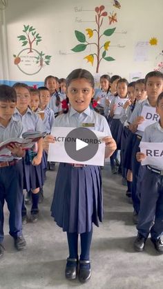 a group of children holding up signs in front of their faces with the caption reading,