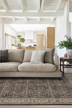 a living room filled with furniture and a rug