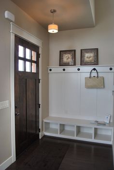 the entryway is clean and ready for us to use as a storage area in the house