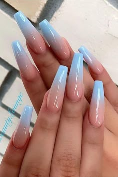 Acrylic Nails Coffin Ombre, Ombre Acrylic, Simple Acrylic