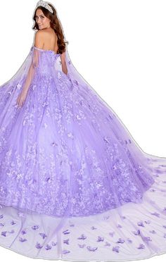 Organza Quinceanera Dress, Elegant Purple Quinceanera Dress, Purple Quinceanera Dress With Sweep Train, Purple Quinceanera Dress With Fitted Bodice, Elegant Purple Evening Dress For Quinceanera, Purple Dress With Sweep Train For Quinceanera, Purple Floor-length Ball Gown For Quinceanera, Purple Dress With Fitted Bodice For Quinceanera, Floor-length Quinceanera Dress With Fitted Bodice