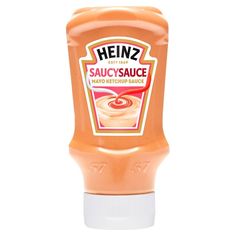 heinz saucy sauce on white background