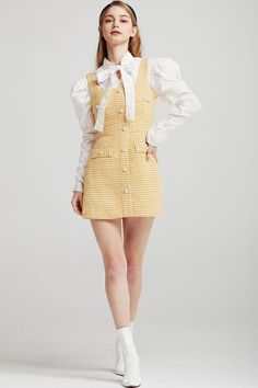 Look Retro, Summer Work Outfits, Elegante Casual, Pinafore Dress, 가을 패션, Outfit Casual