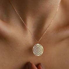 gold necklace, 14k gold necklace, necklace, 14k Gold Authentic Flower of Life Necklace White Gold Chain, White Gold Chains, Style Advice, Flower Of Life, Jewelry Pouch, Gift Boxes, Fashion Advice, Gold Chain, Gold Chains