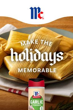 an advertisement for garlic bread with the words make the holidays memorable