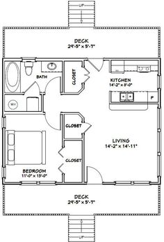 the floor plan for a two bedroom, one bath apartment with stairs to another level