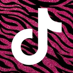 a pink and black zebra print with the letter j on it