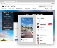 the website for jet seter is displayed