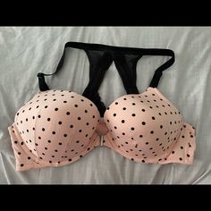 Front Clasp Pink And Black Polka Dot Bra Never Worn Lane Bryant Bras, Front Clasp Bra, Floral Bra, Blue Bra, Nude Bra, Bra Brands, Full Coverage Bra, Navy Lace, Black Bra