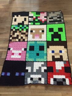 the rug is made up of many different characters