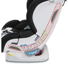 the child's car seat has been designed to look like it is being used