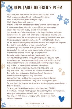 a poem written in front of a white background with blue paw prints on the bottom