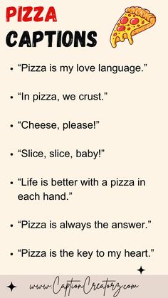 the pizza captions are in different languages