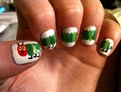 Image detail for -Hysterically Funny Nail Art Ideas, As Found on Pinterest: Girls in ... Animal Nail Art, Nail Art Studio, Cute Nail, Animal Nails, Jamberry Nail Wraps, The Very Hungry Caterpillar, Very Hungry, I Love Nails, Very Hungry Caterpillar