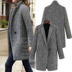 Find ideas๏ฟฝand inspiration for Womens Casual Warm Cashmere Lapel Trench Jacket Coats Winter Parka Outerwear , Women's Coats, Jackets & Vests Black Wool Coat Women, Long Parka Jacket, Winter Coat Short, Denim Coat Women, Formal Blazer, Long Coat Jacket, Winter Outwear, Black Wool Coat, Wool Coat Women