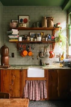 the kitchen is clean and ready to be used as a place for cooking or baking