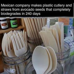 an image of plastic utensils in a jar