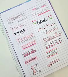 a notebook with some writing on it and the words in different languages are lined up next to each other