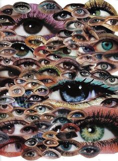 an image of many different colored eyes with long lashes and eyelashes on the bottom half