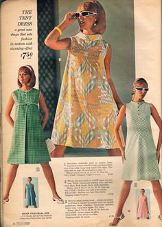 Sears catalog 60s 1966 Fashion, 1967 Fashion, 60s Mod Fashion, Vintage Attire, Swinging 60s, 70 Fashion