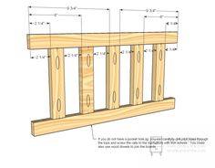 an image of a wooden bench with measurements