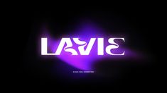 the word lava is illuminated in purple and white on a black background with an abstract design