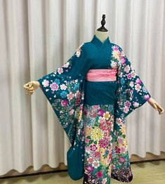 Vintage Japanese Kimono, Silk kimono dress, Women kimono, High-quality Kimono Length of kimono: 167.5cm Middle Back to Wrist : 68.5cm Sleeve Length: 105.5cm Color: Dark Greenish Blue Photo 1-7: Taken by phone, indoor lighting Photo 8-10: Taken by camera, indoor lighting + extra lighting equipments, for clearer close-up details *The actual color of the kimono appears to have a heavier green shade than the shades depicted in photos 1-6. Material: Silk Condition: Rank A - Rank S (9.9/10): Unused/Ne Silk Kimono Dress, Furisode Kimono, Kimono Women, Women Kimono, Lighting Photo, Kimono Japanese, Blue Photo, Vintage Japanese Kimono, Womens Kimono