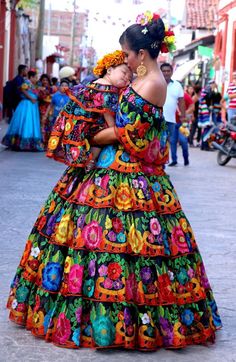 Mother And Daughter In Traditional Attire From Chiapas, Mexico, By Evangeline C. Rodriguez Mexican Quinceanera, Mexican Quinceanera Dresses, Quinceañera Dresses, Charro Quinceanera Dresses, Traditional Mexican Dress, Mexican Fashion, Mexico Culture, Mexican Outfit, Family Shoot