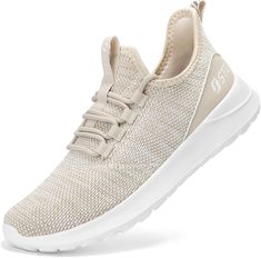 Amazon.com | STQ Womens Slip On Sneakers Hands Free Orthopedic Tennis Walking Shoes Breathable Athletic Gym Workout Cross Training Sneakers Beige 6 | Walking On Shoes Women, Power Walking, Walking Tall, Lightweight Running Shoes, Women's Slip On Shoes, Orthopedic Shoes, Training Sneakers, Free Shoes, Walking Sneakers