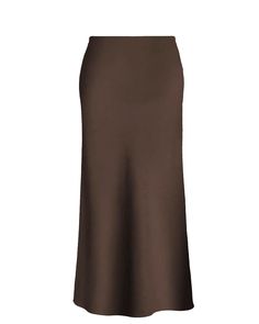 The Eudora Maxi satin skirt is a must-have for your wardrobe! Its bias cut creates an elegant drape that falls perfectly to the ankle, and it looks amazing paired with all sorts of tops - from button-downs and T's to blazers or even worn as a strapless dress. An incredibly versatile piece, you'll find yourself reaching for it again and again! Score a breezy look with this plus size skirt, made for getaways and weekends with style on point BAACAL Eudora Maxi Bias Skirt in Brown | Brown | Skirts | Materials & Care Instructions: ['74% Acetate, 24% Polyester', 'Made in USA'] Brown Satin Skirt, Maxi Satin Skirt, Bias Skirt, Grandpa Cardigan, Plus Size Skirt, Satin Maxi Skirt, Brown Satin, Elegant Drapes, Cotton Shirt Dress