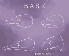 three different types of animal heads with the word base above them on a purple background