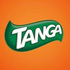 an orange background with the word tanga written in white and green on top of it