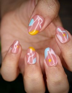 These are the BEST trendy colorful oval nails designs summer, including cute short abstract swirl nails, classy oval nails ideas, yellow and light blue oval nail shape ideas, oval nails summer, short oval nails acrylic gel, fun oval nails spring, cute oval nails aesthetic, short oval acrylic nails and oval nail art designs classy! If you haven’t jumped on this nail trend yet, you have to before it’s too late! Oval Nails Aesthetic, Classy Oval Nails, Cute Oval Nails, Abstract Swirl Nails, Nail Art Nude